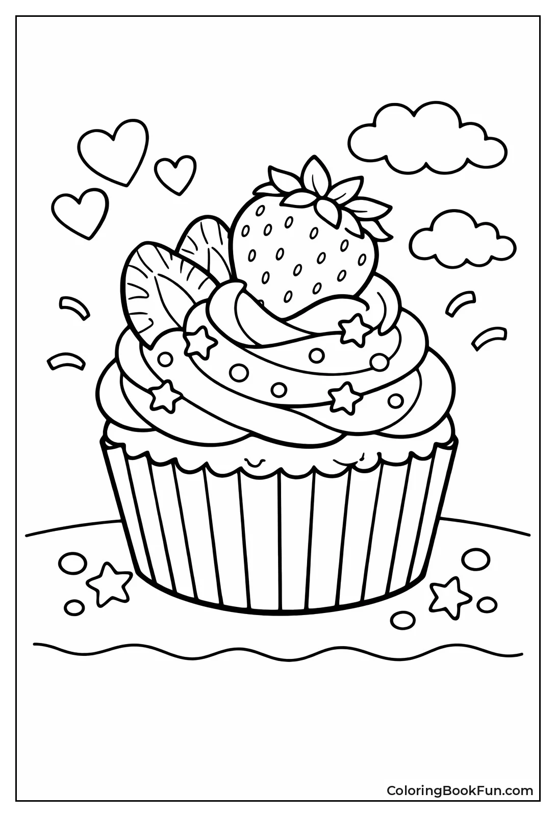 Strawberry Topped Cupcake