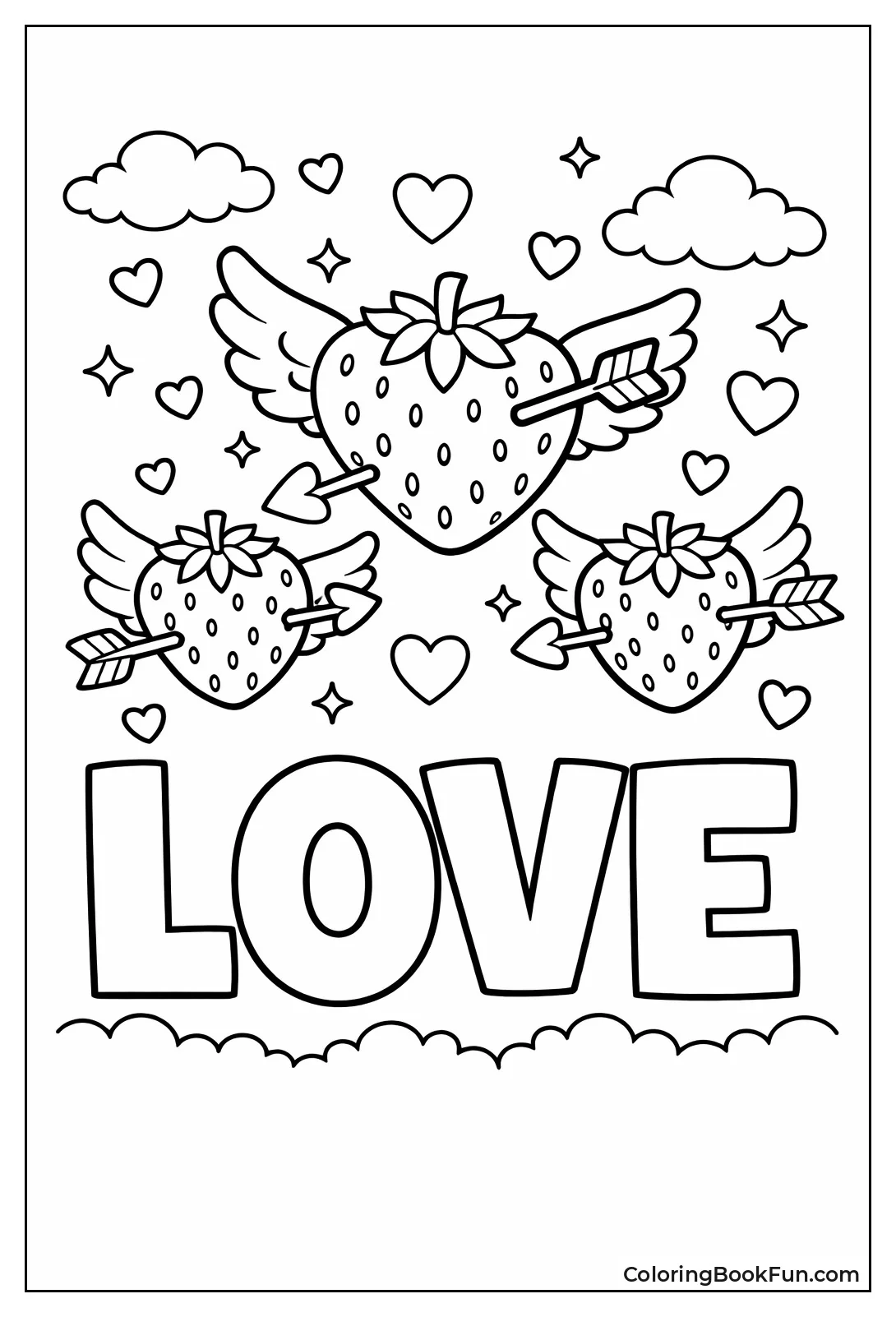 Heart Strawberries with Wings