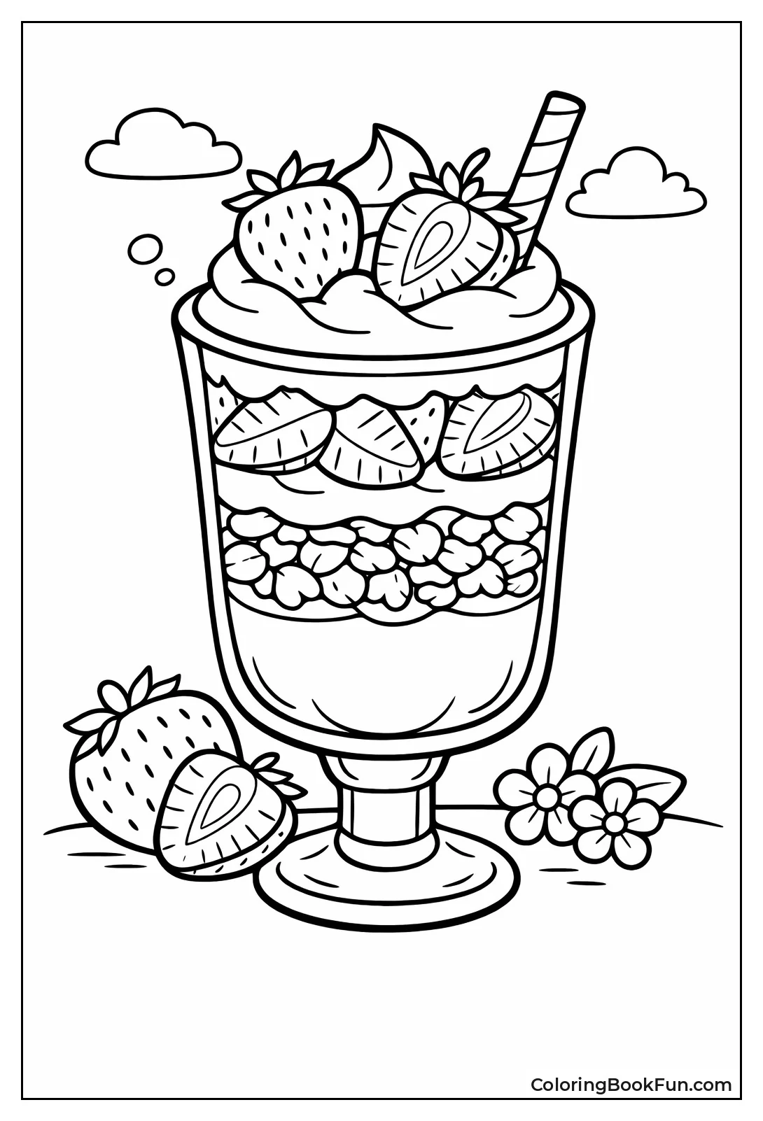 Yogurt Parfait Layers Strawberries