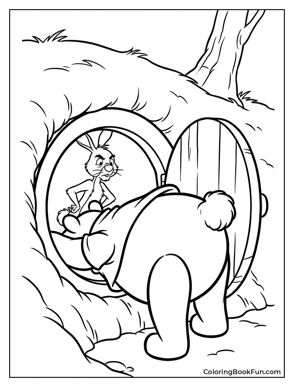 Pooh Stuck in Rabbit's Door