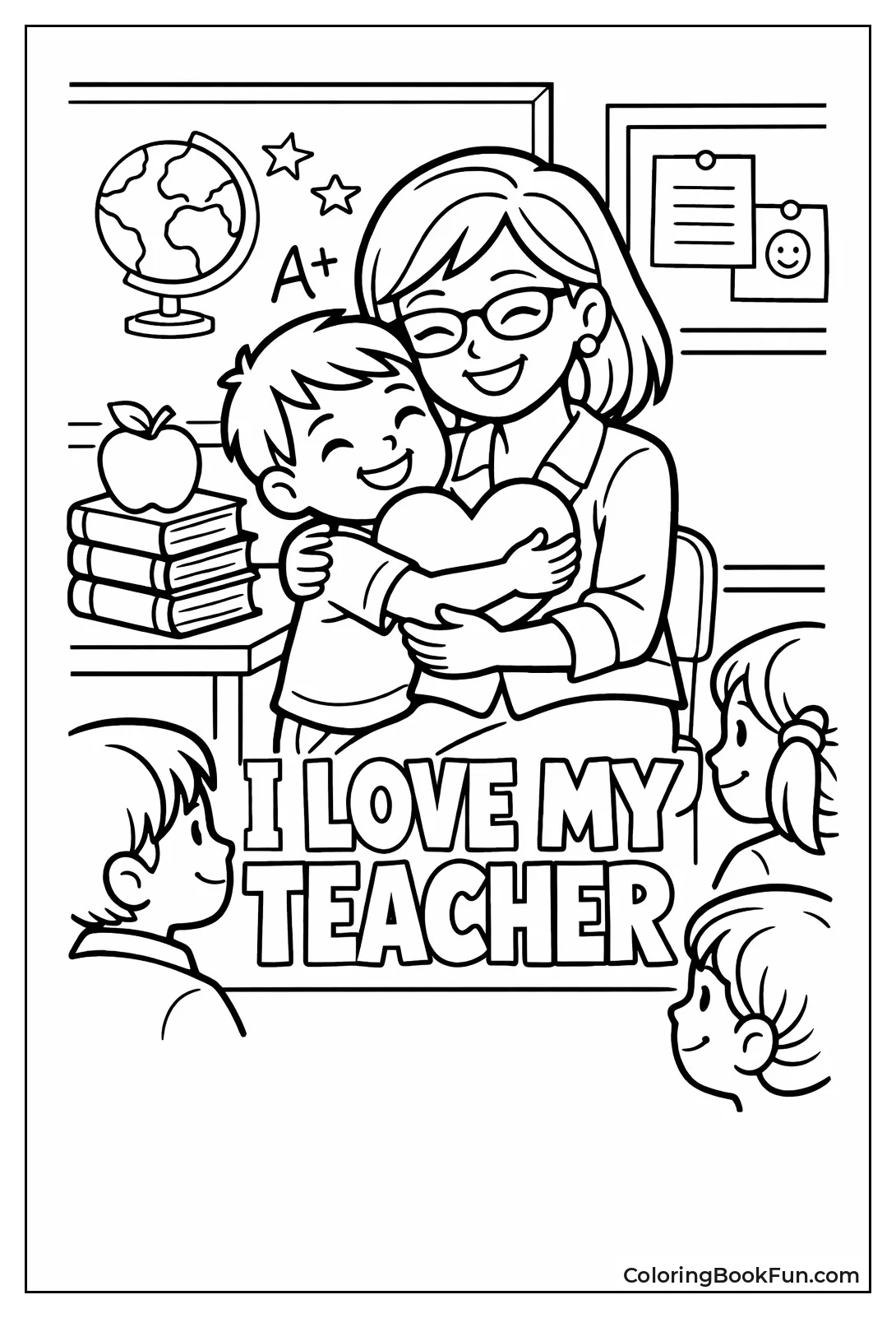 Student Hugging Favorite Teacher Heart