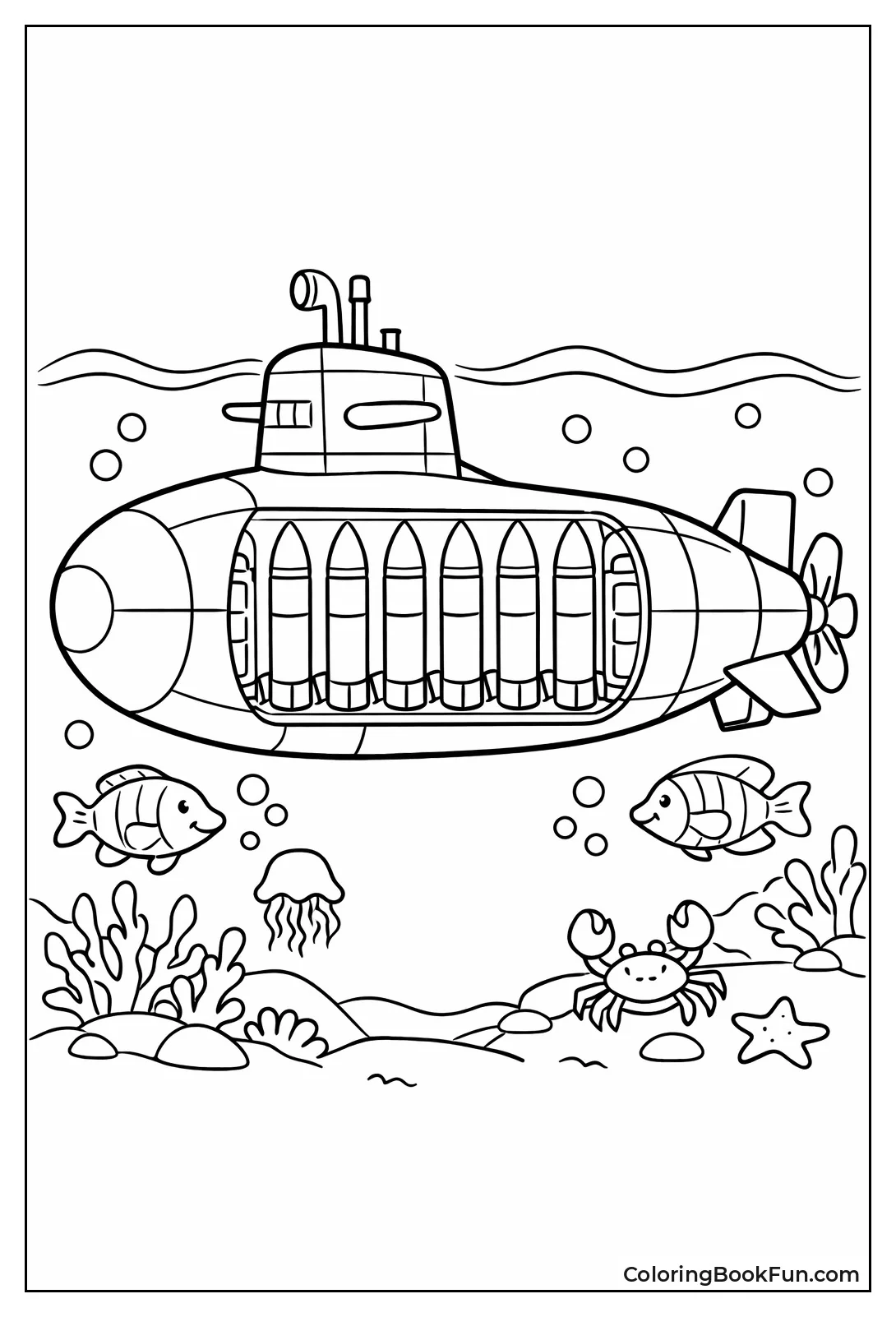 Missile Submarine Loads Vertical Tubes