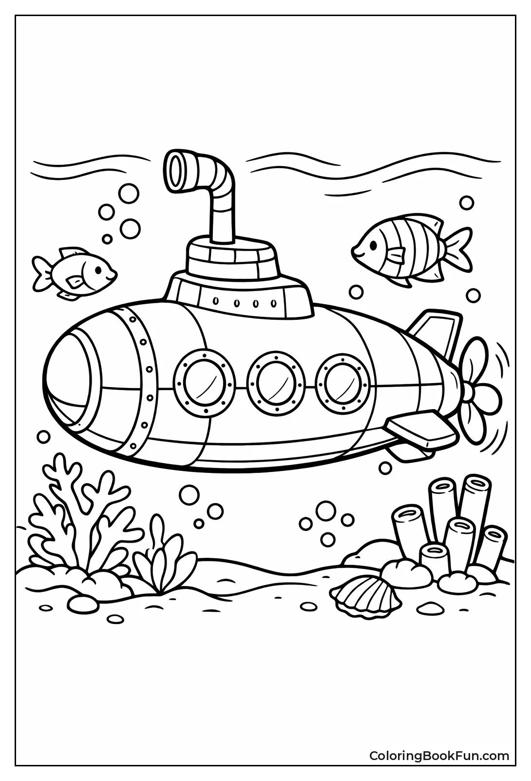 Submarine Cruises with Periscope Raised