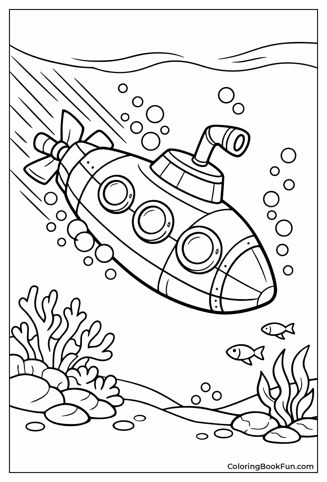 Submarine Dives in Bubbly Action