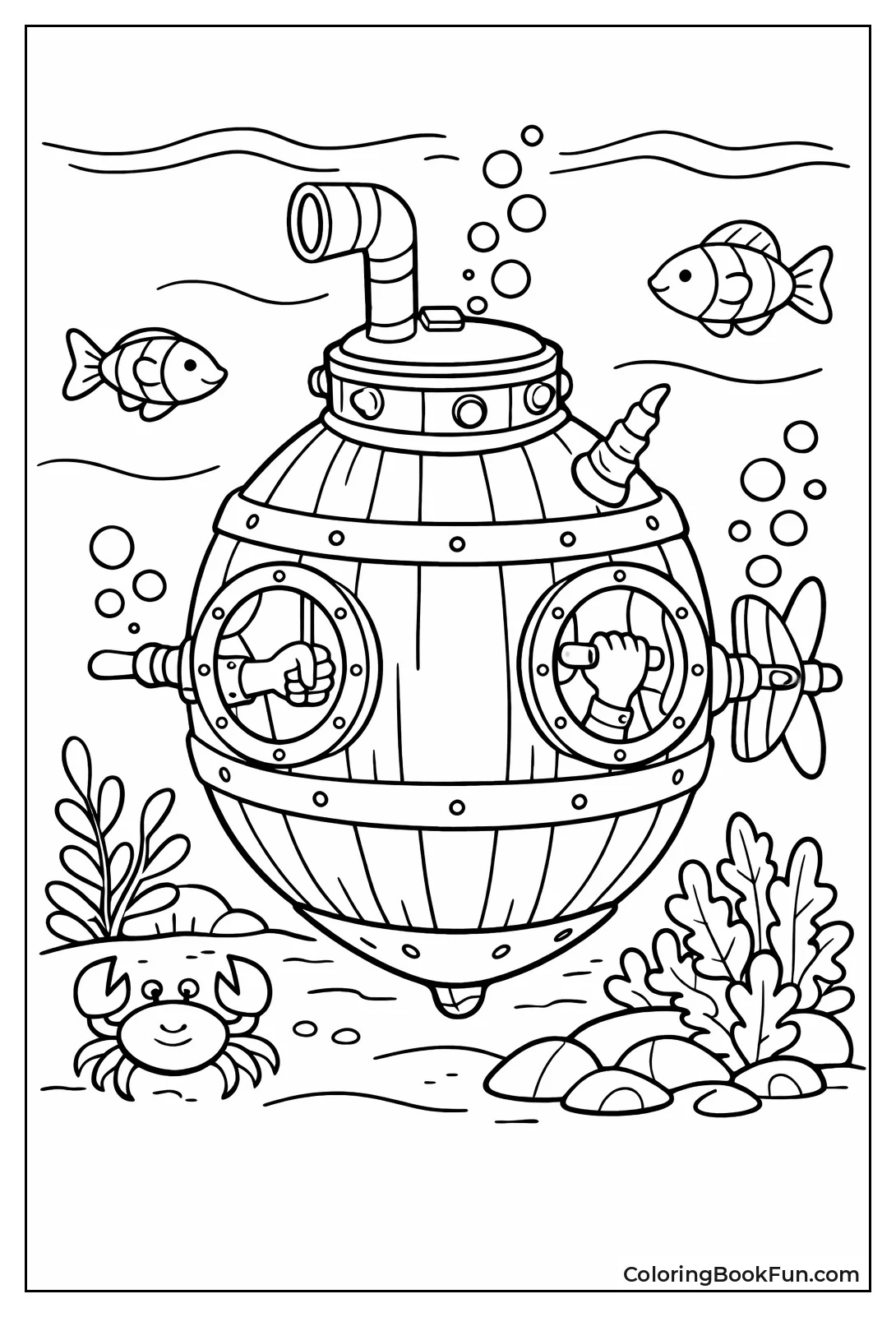 Turtle Submarine Cranks by Hand