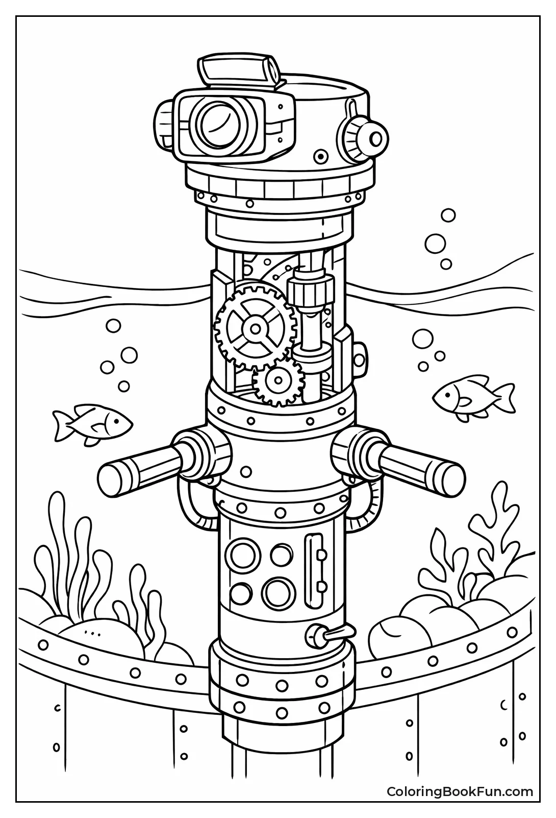 Periscope Gears Turn with Handles