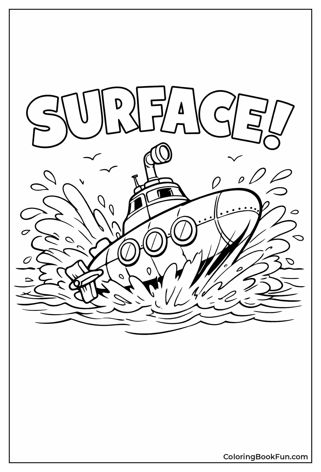 Submarine Splashes through Ocean Surface