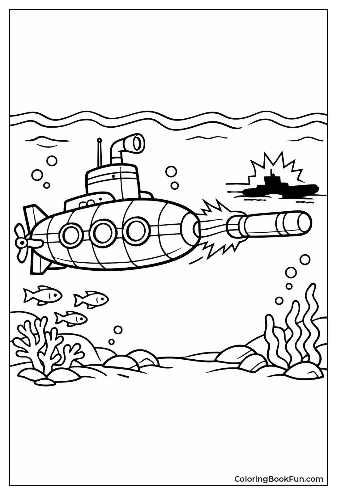 Submarine Launches Speedy Torpedo