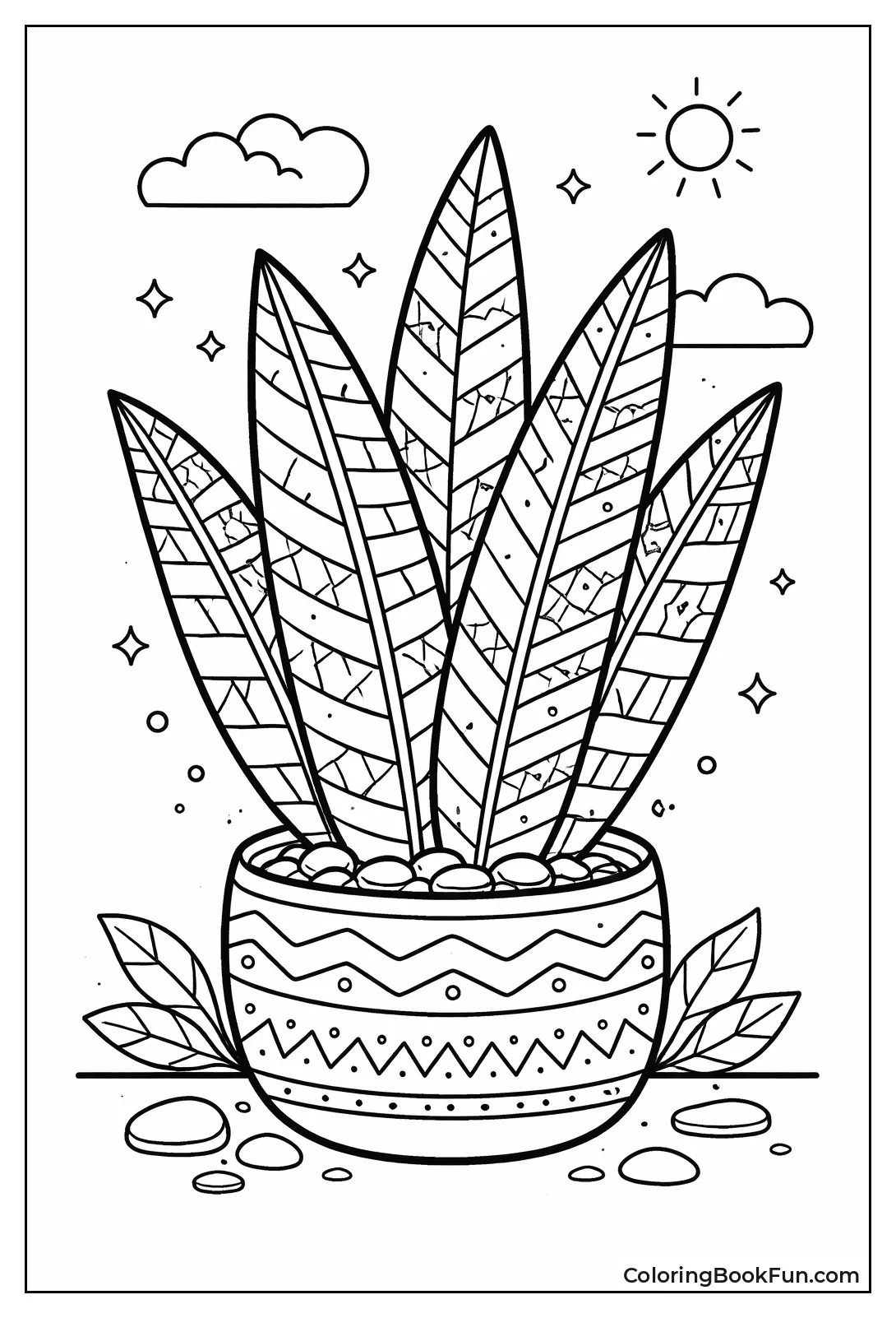 Geometric Snake Plant Leaves