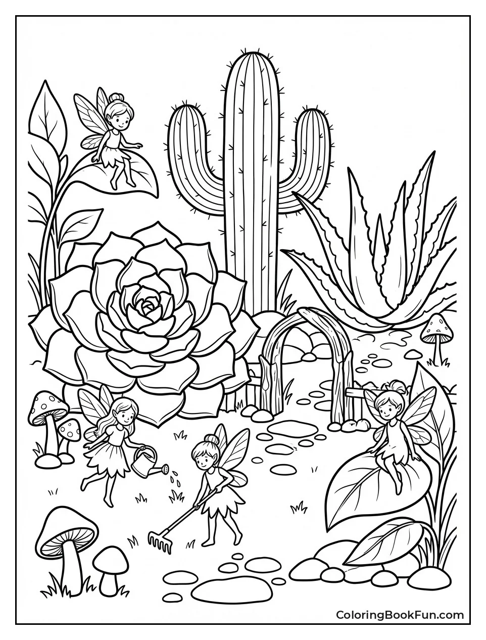 Succulent Fairy Scene