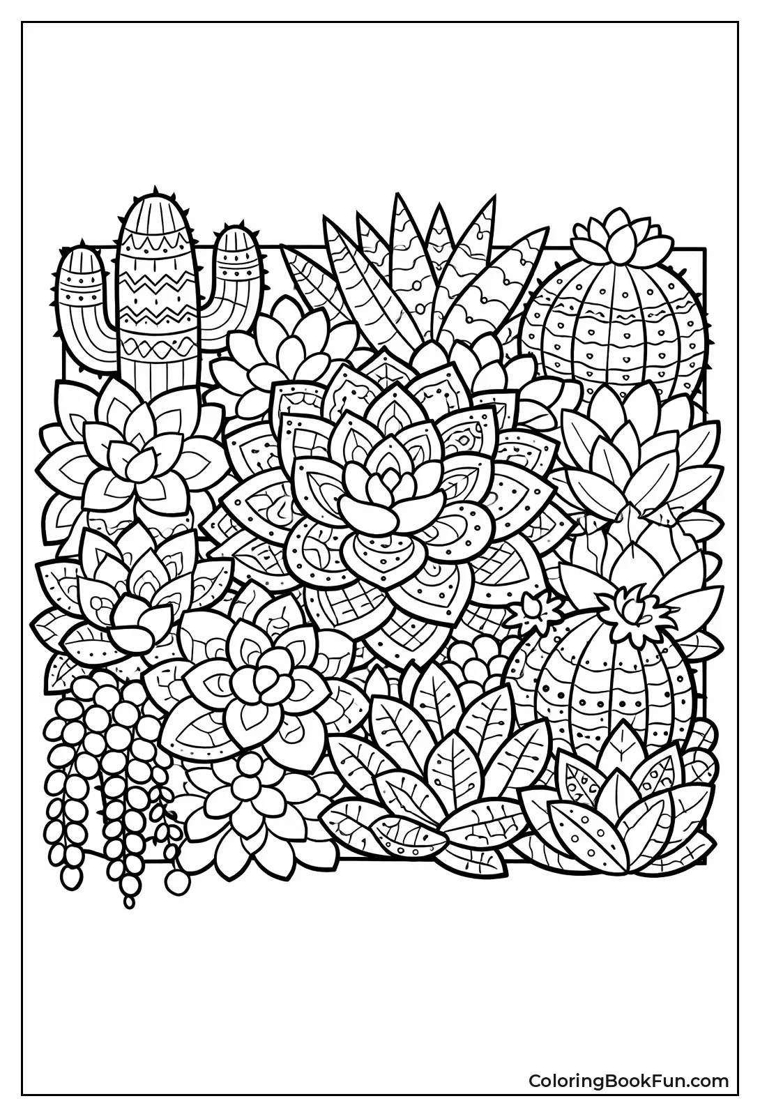 Zentangle Succulent Tile