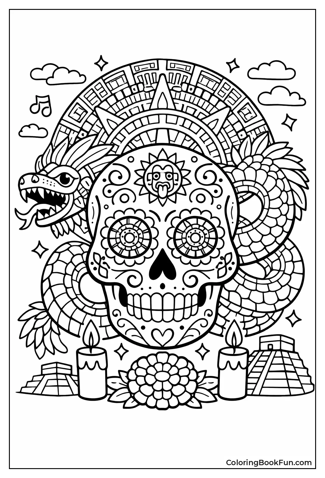 Aztec Symbol Sugar Skull