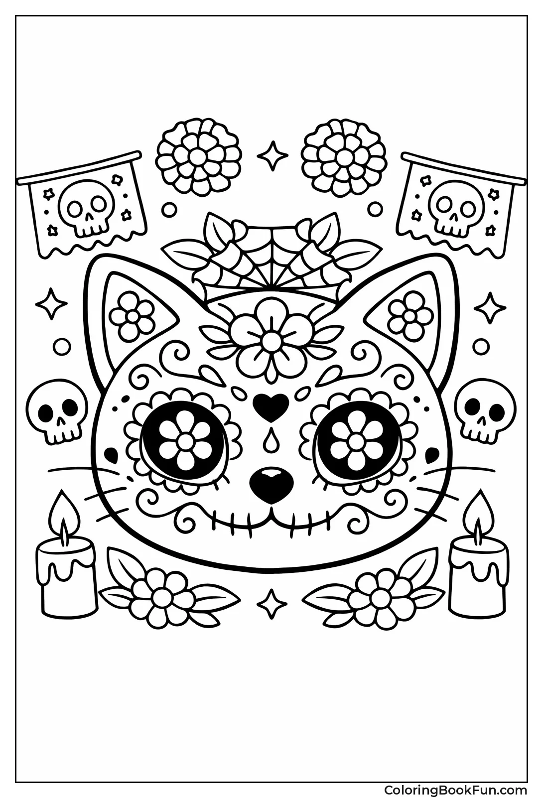 Sugar Skull Cat Face