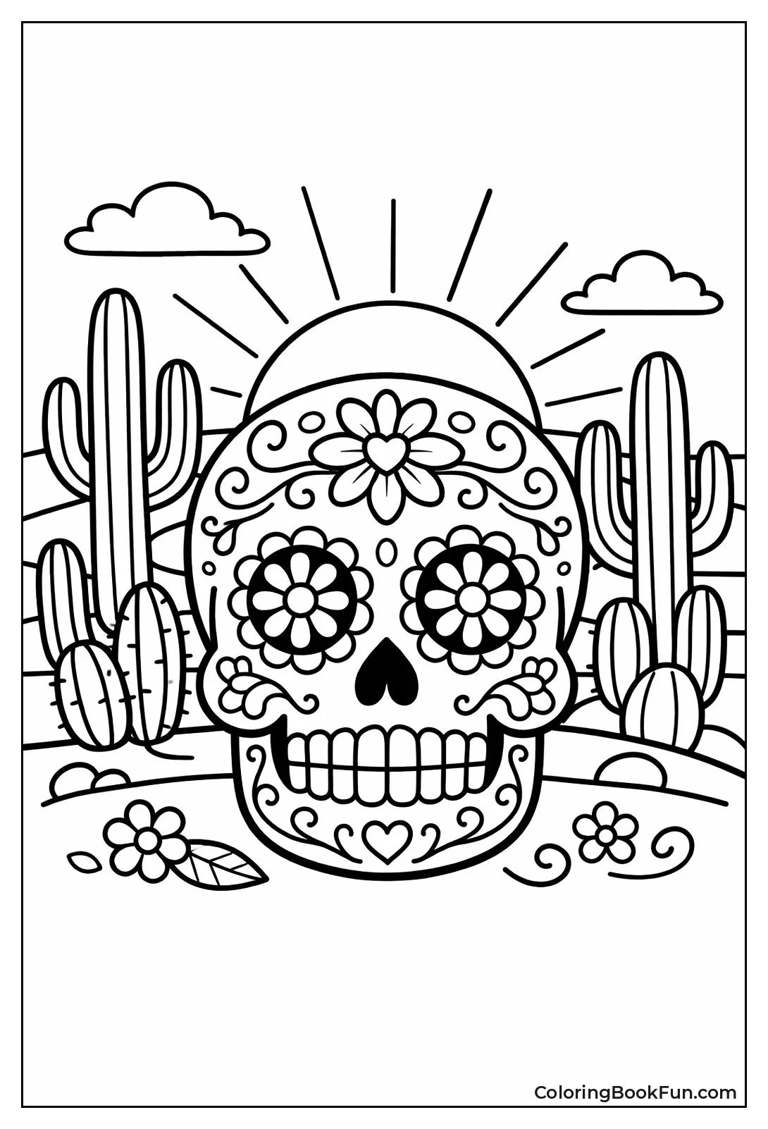 Desert Sunset Sugar Skull