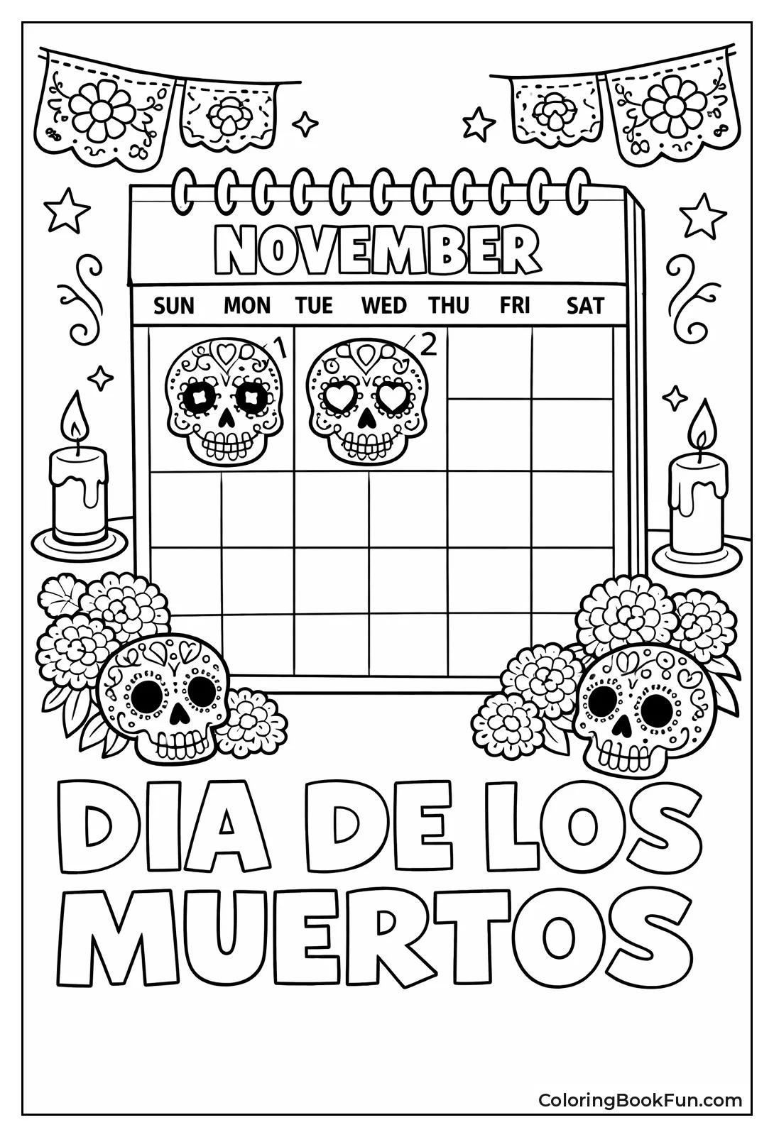 Calendar Sugar Skull Days