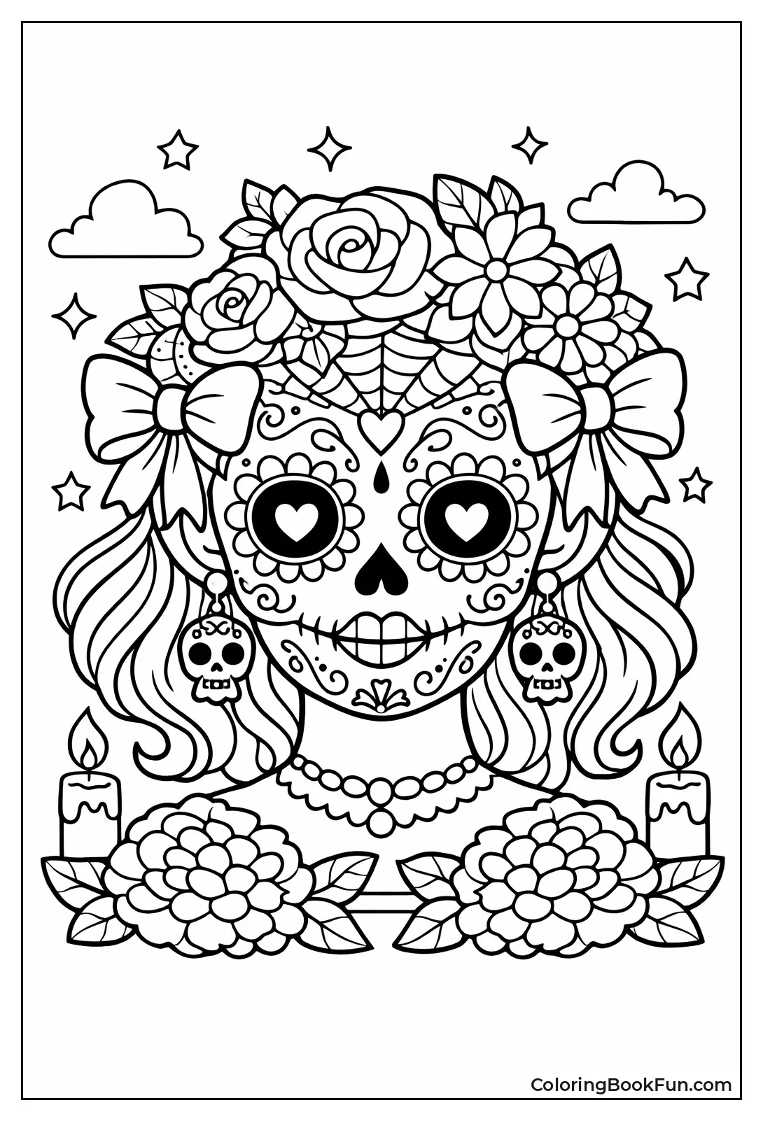 Feminine Flower Sugar Skull