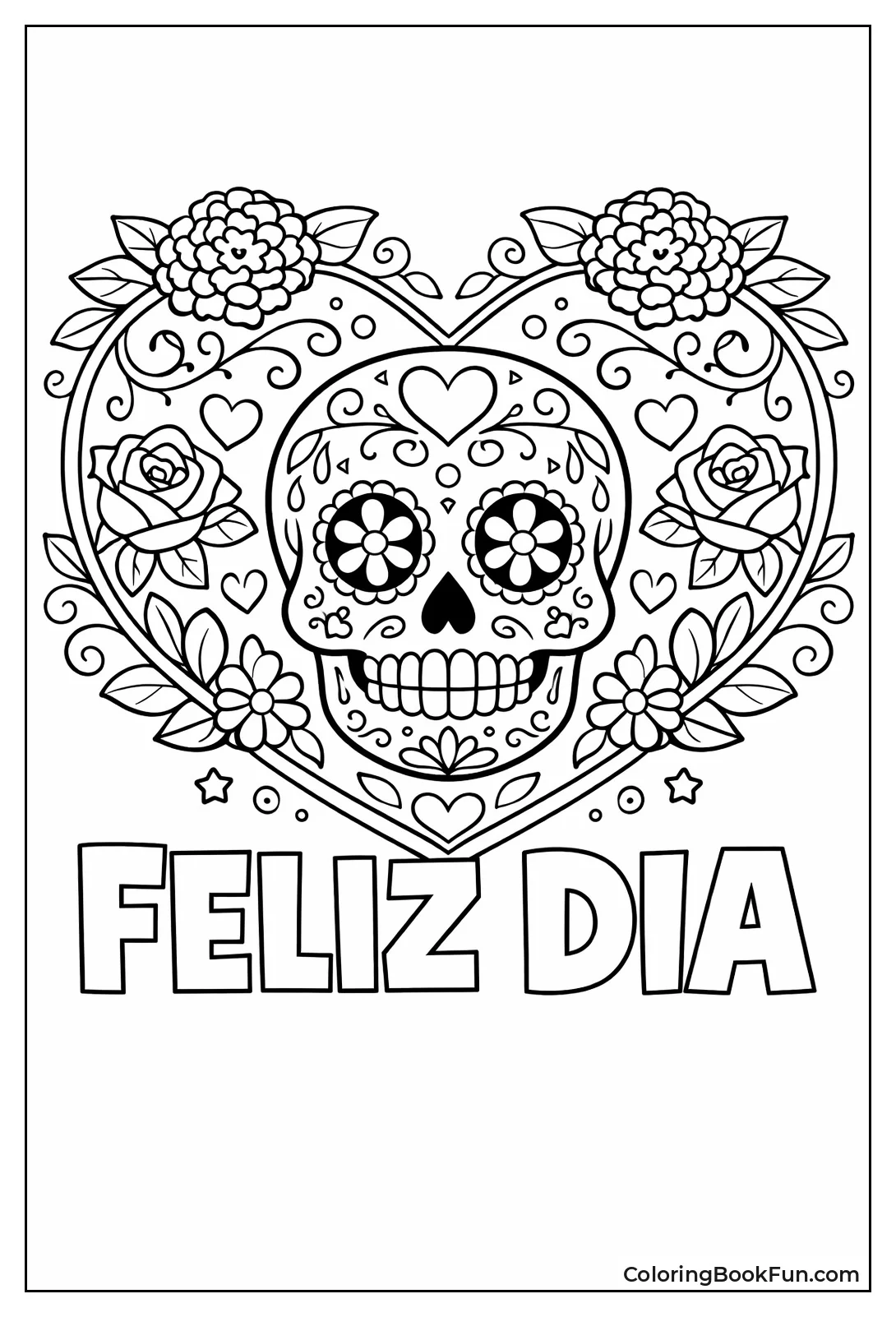 Heart Card Sugar Skull