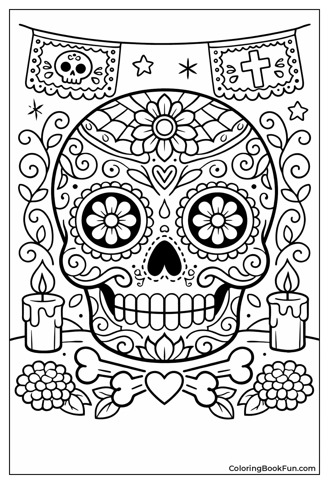 Circle Vine Sugar Skull