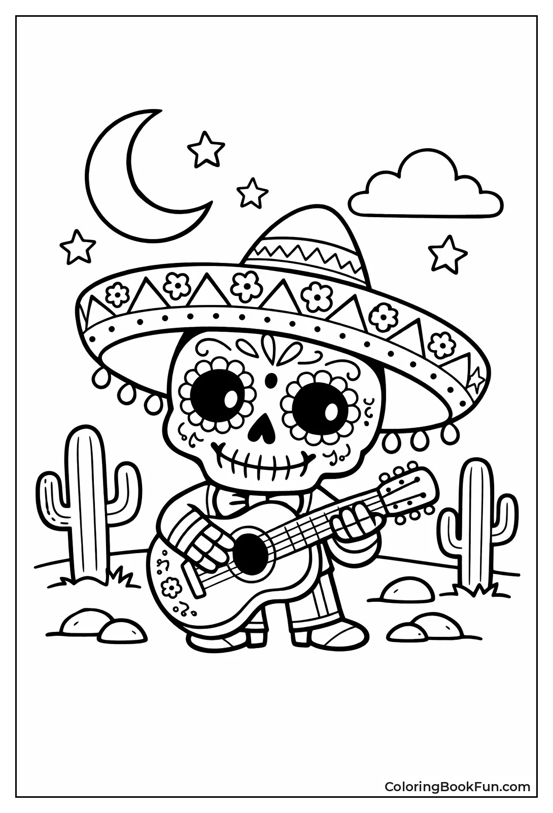 Mariachi Guitar Sugar Skull