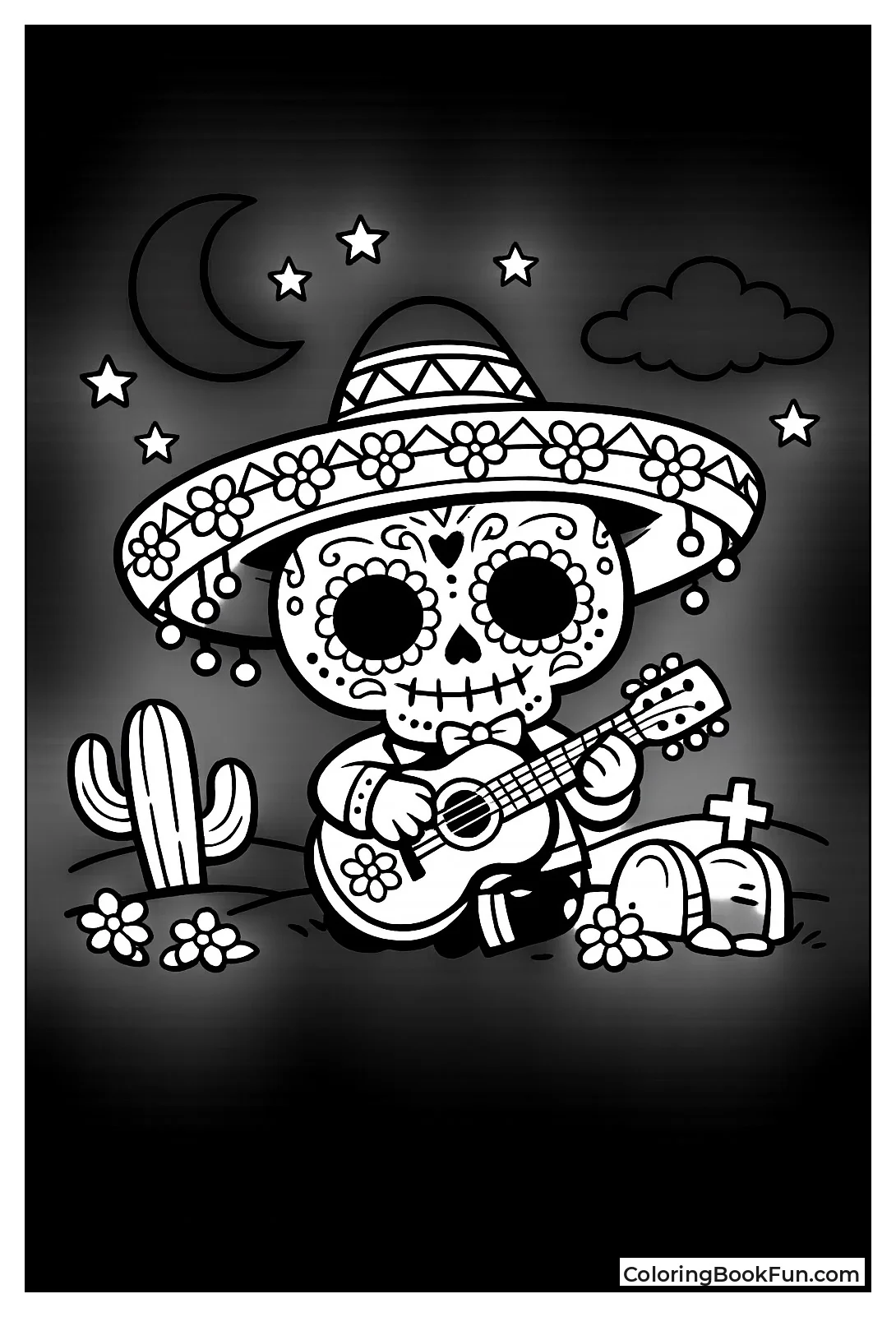 Mariachi Guitar Sugar Skull