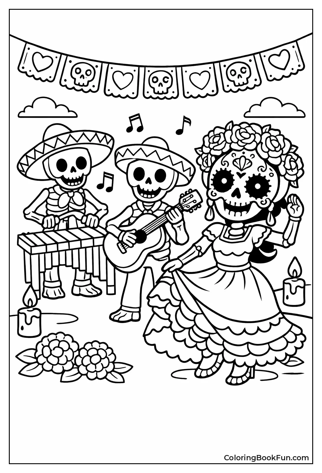 Skeleton Band Sugar Skull