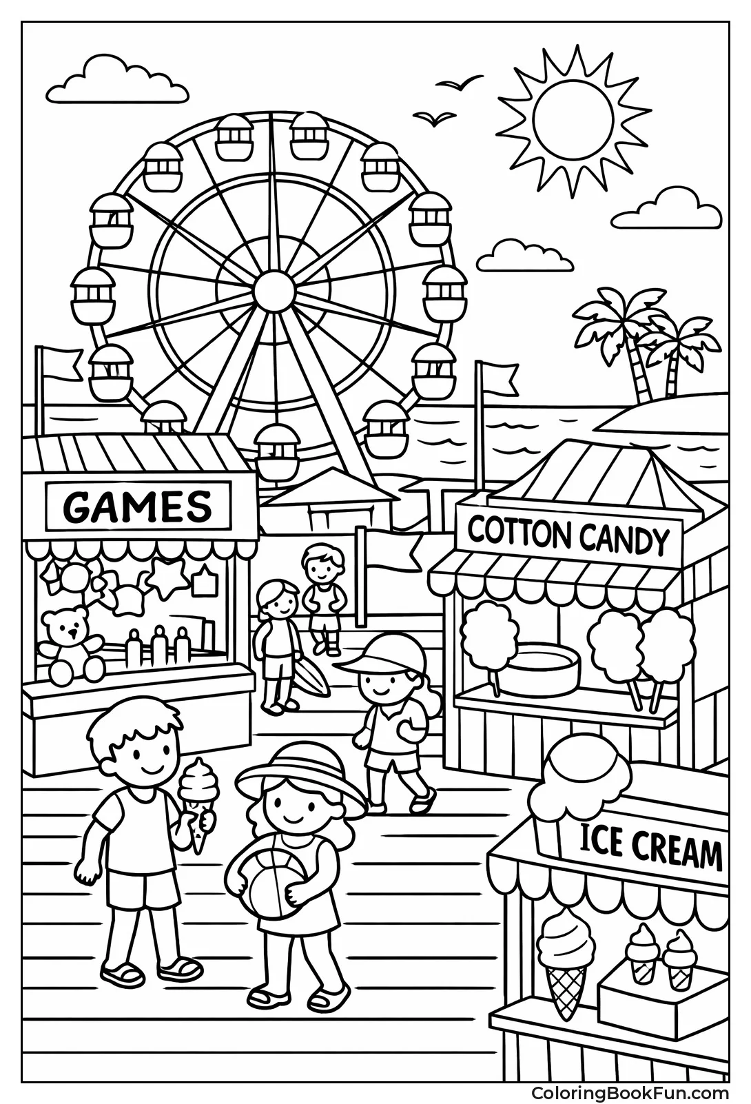 Busy Beach Boardwalk