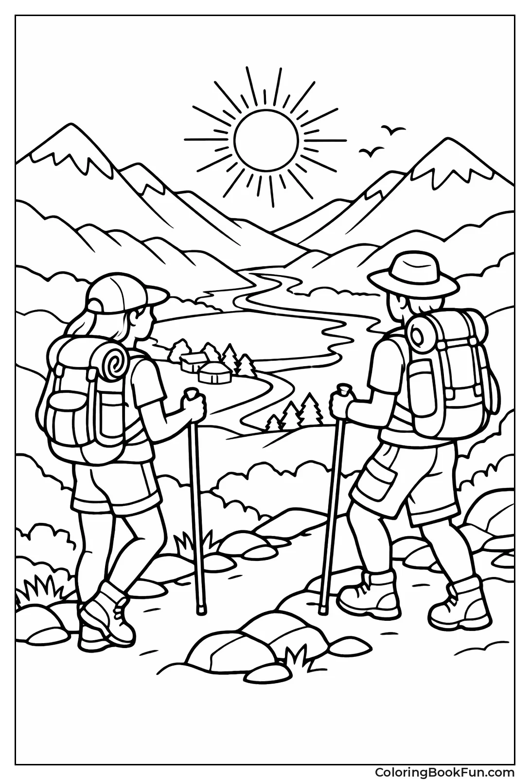 Hikers on Mountain Trail