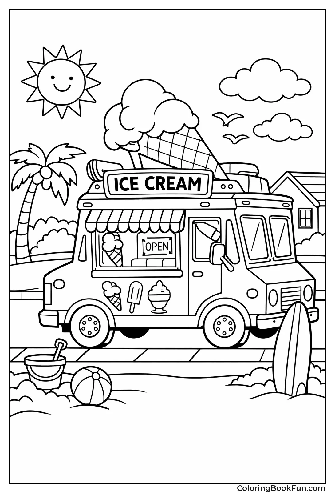 Parked Ice Cream Truck
