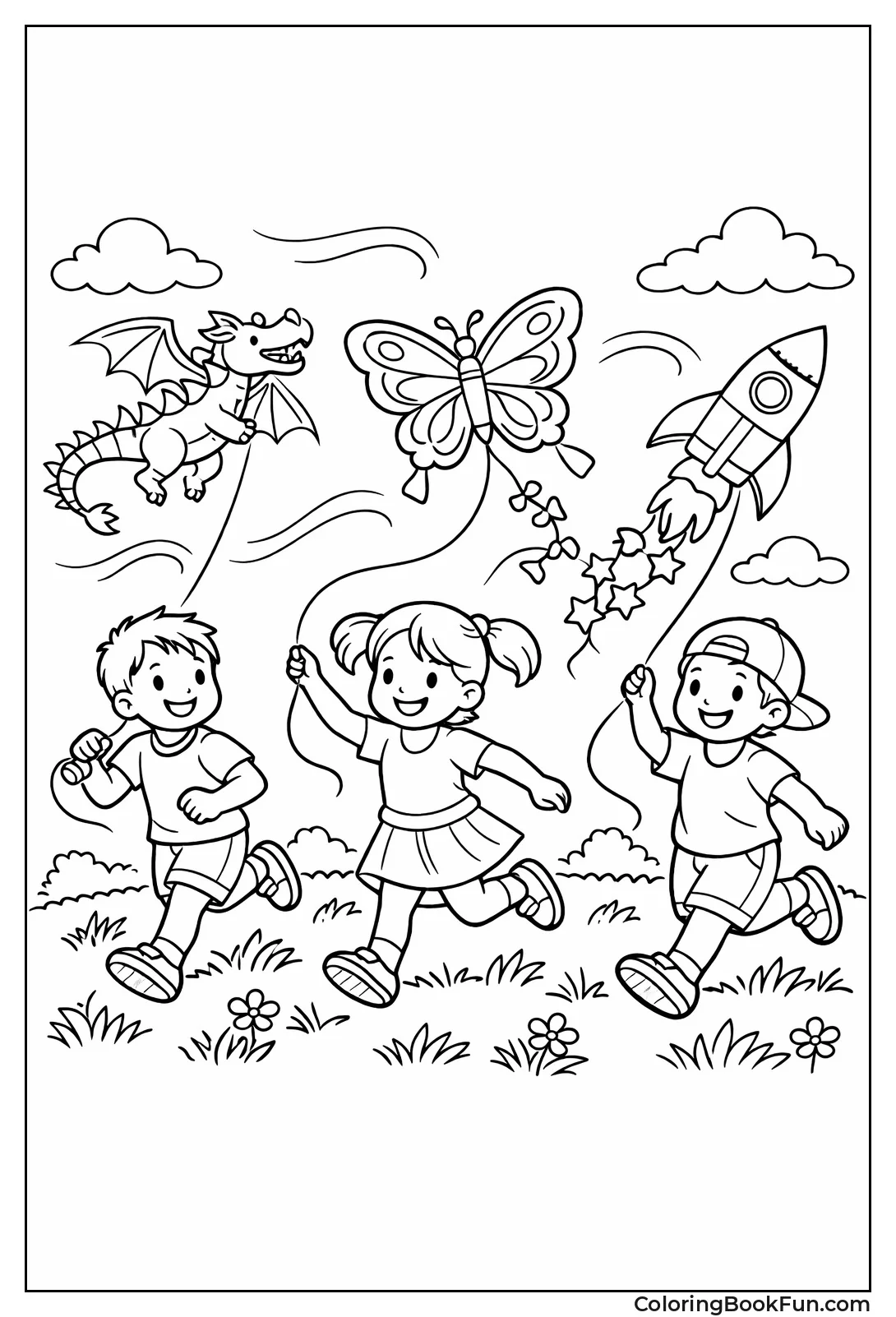 Kids Flying Kites