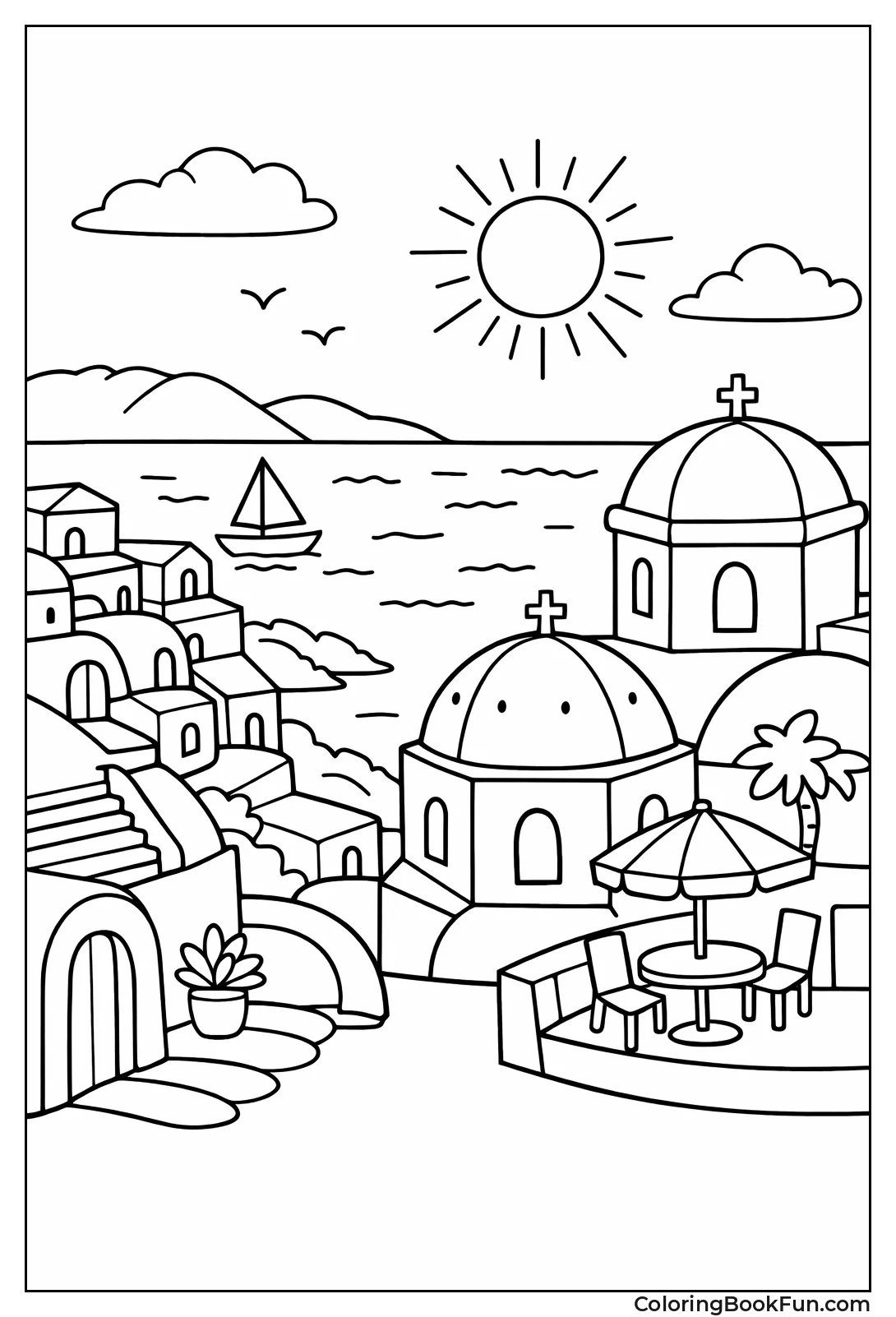 Coastal Village by Sea