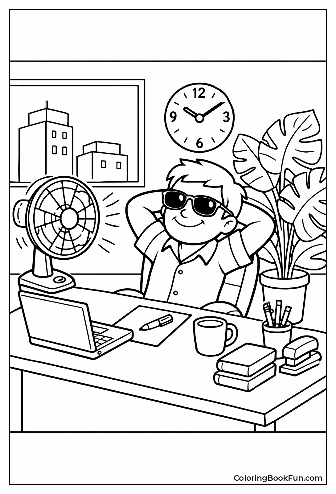 Spinning Fan in Office