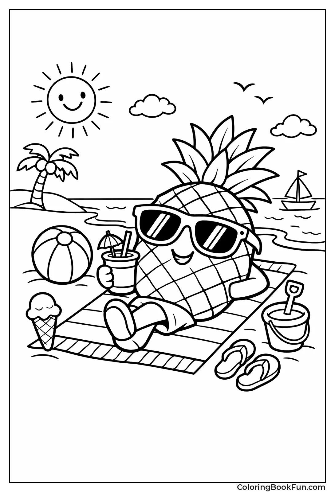 Pineapple Wearing Sunglasses