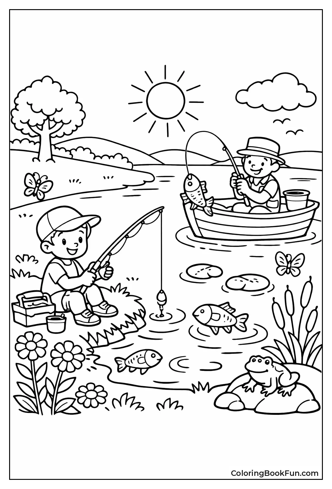 Sunny Pond Summer Fishing