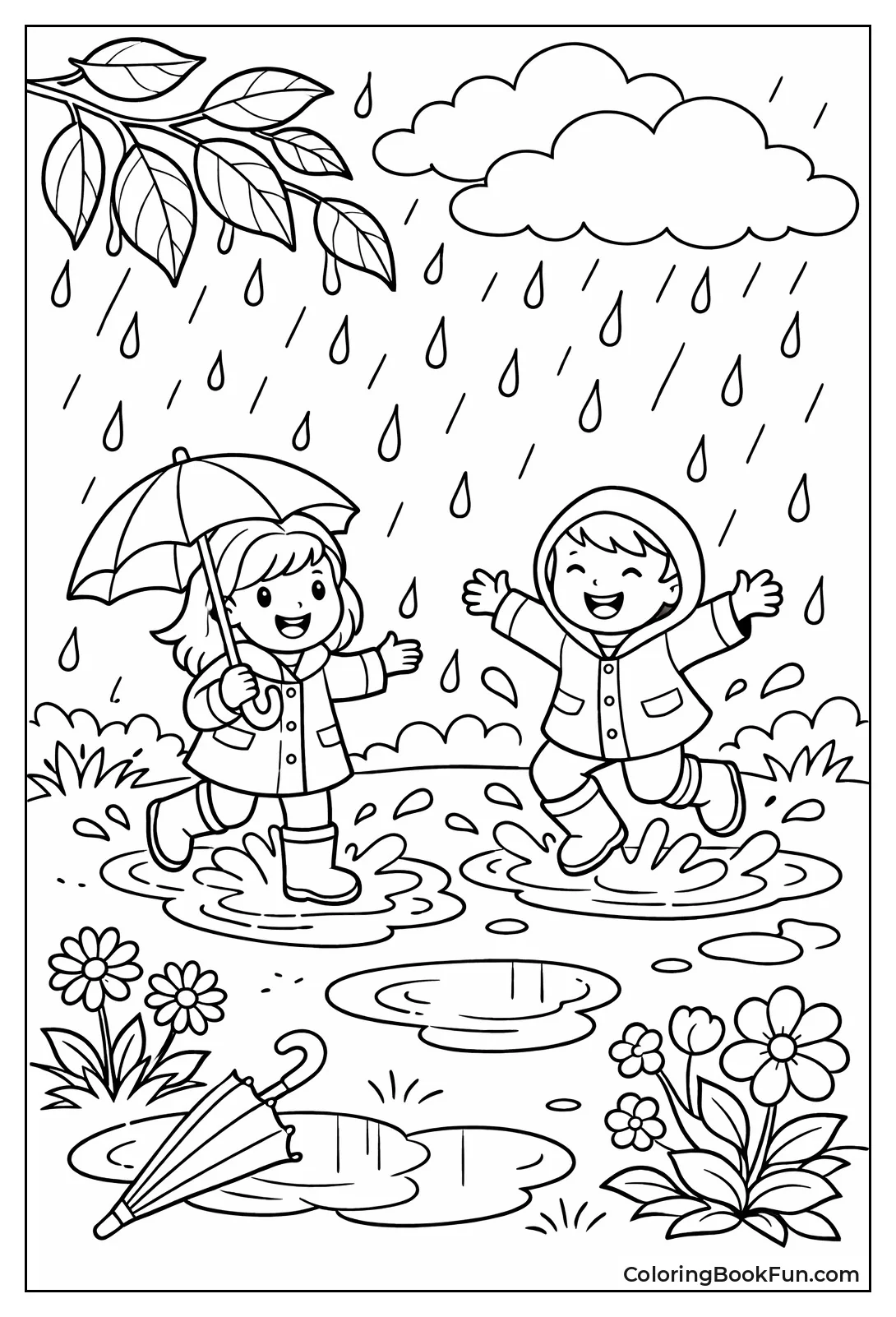 Summer Rain Hits Leaves