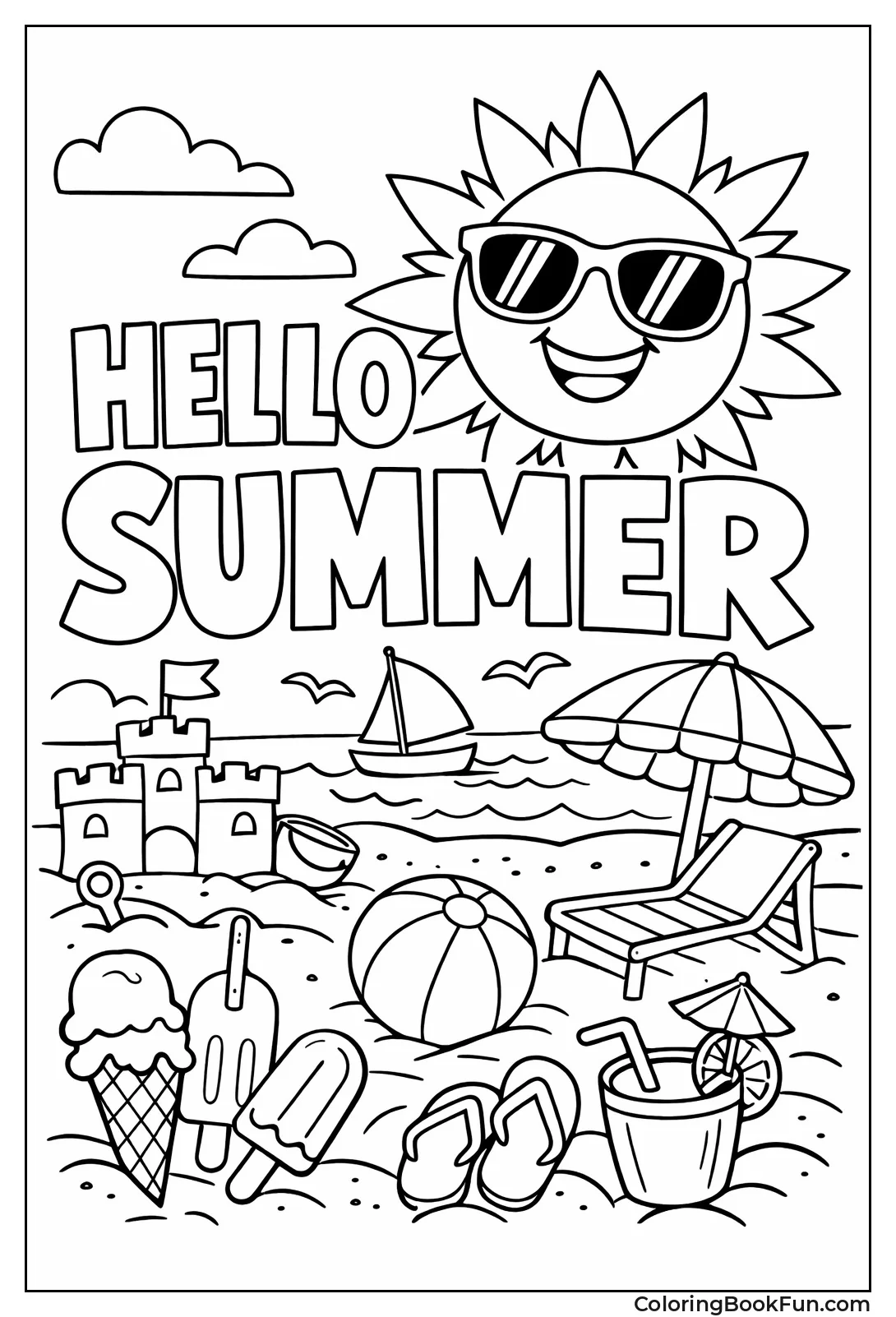 Smiling Sun Wearing Sunglasses