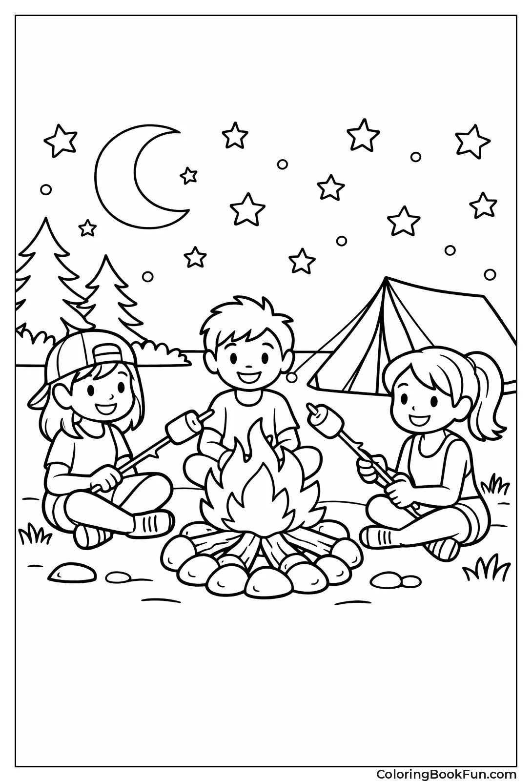 Campfire under Stars