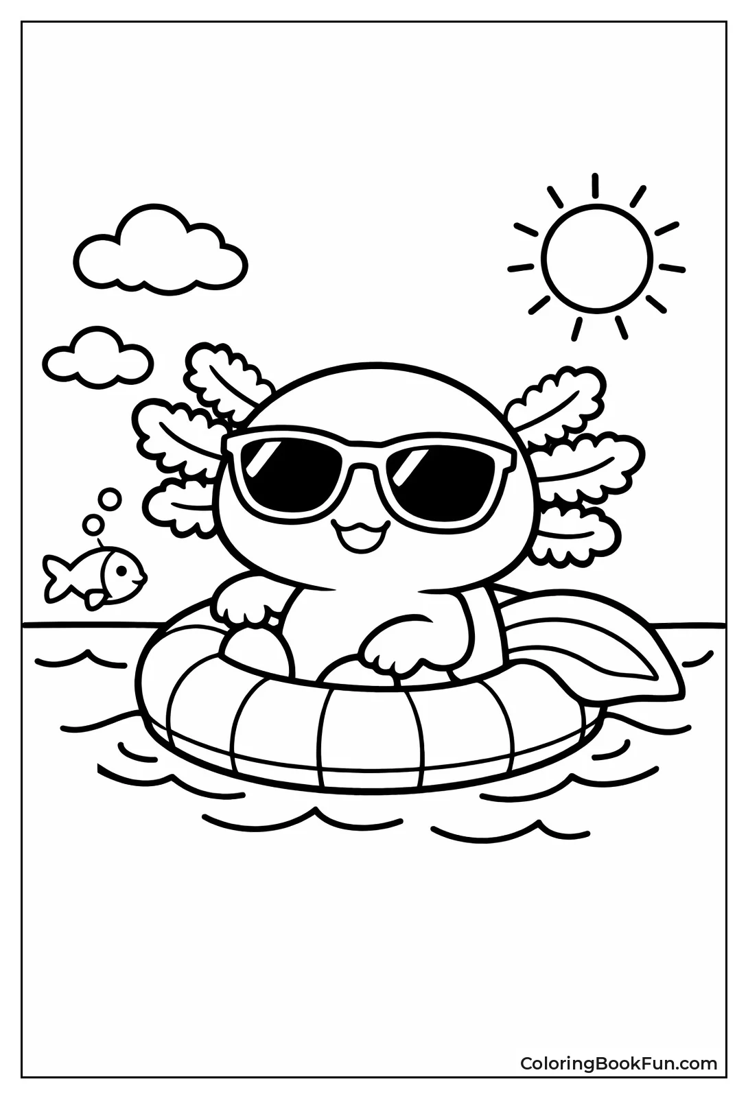 Axolotl Wears Summer Sunglasses