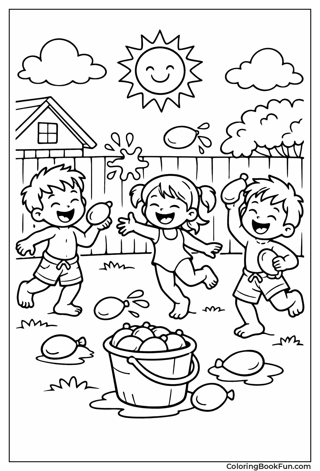 Kids in Water Balloon Fight