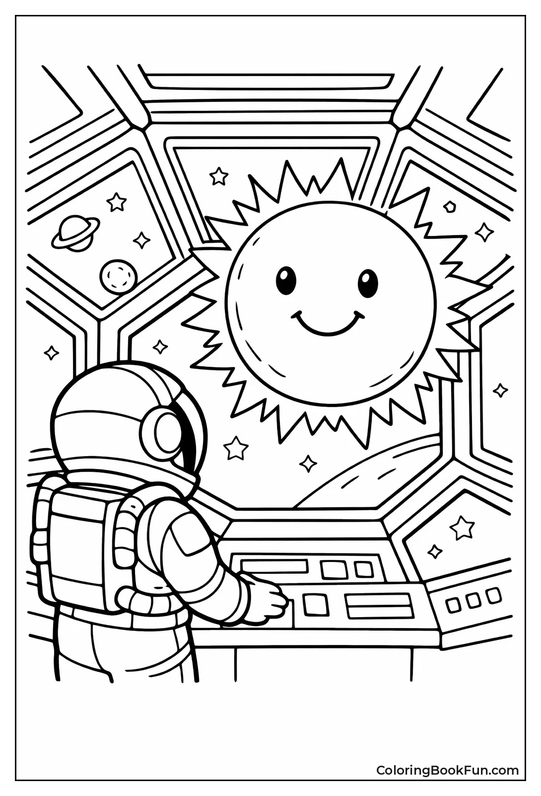 Astronaut Watching Huge Sun