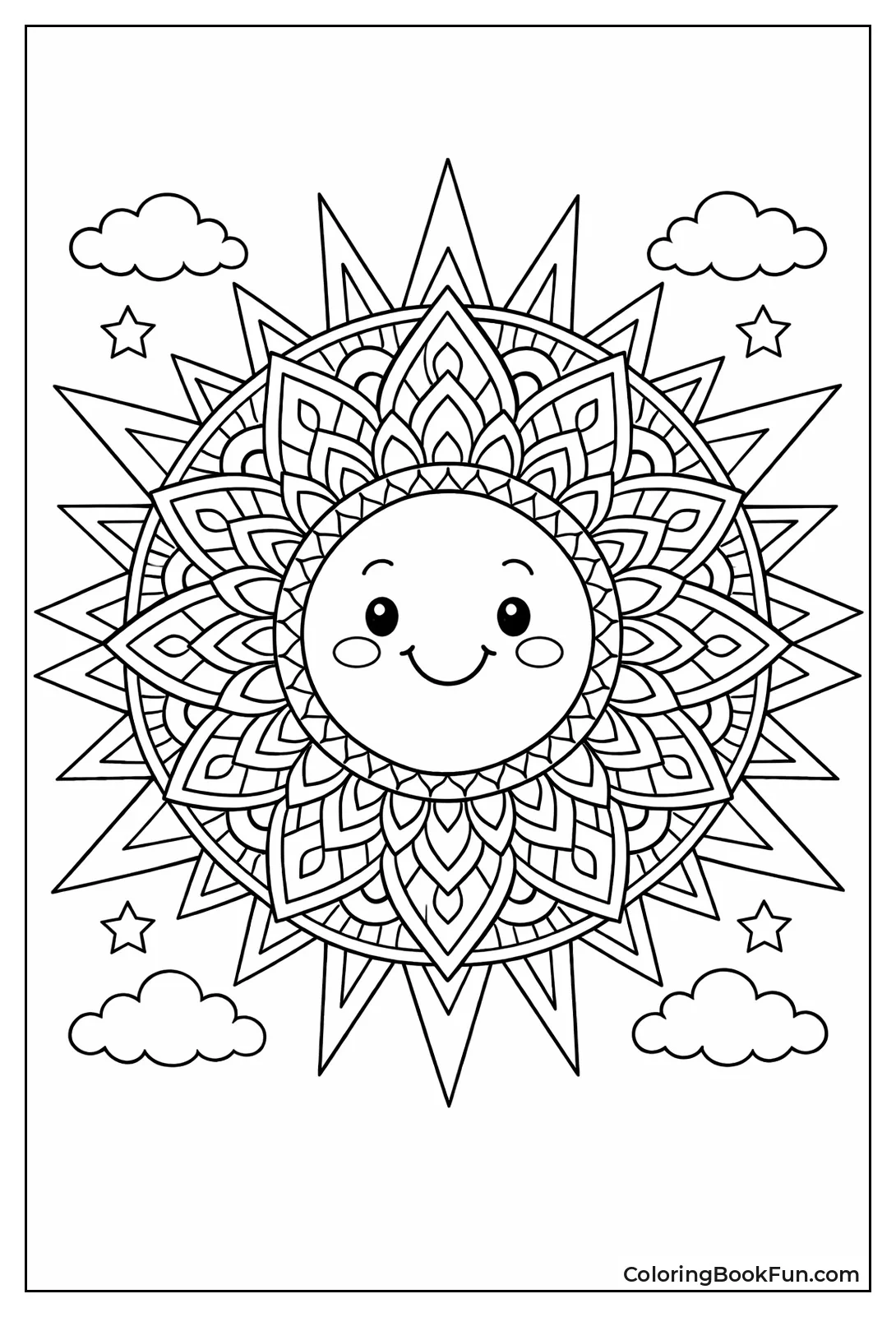 Radiant Sun Mandala Pattern