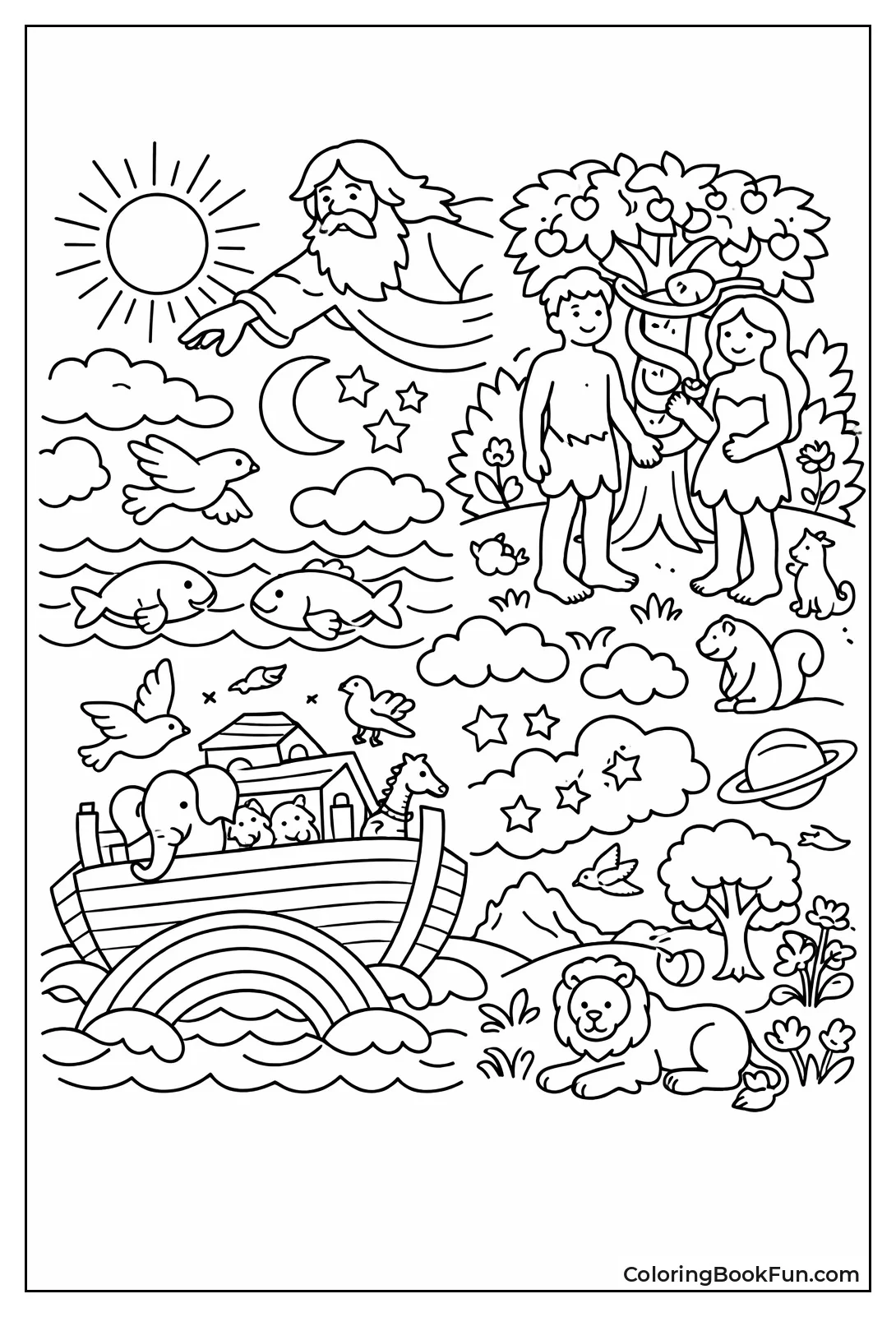 Kids Coloring Noah's Big Ark