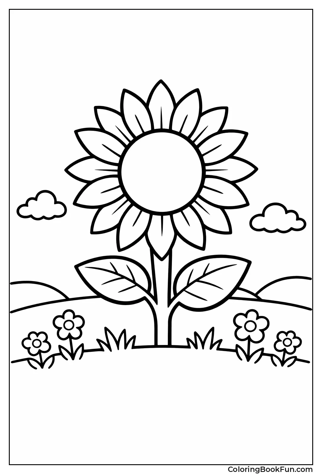 Simple Outline Sunflower