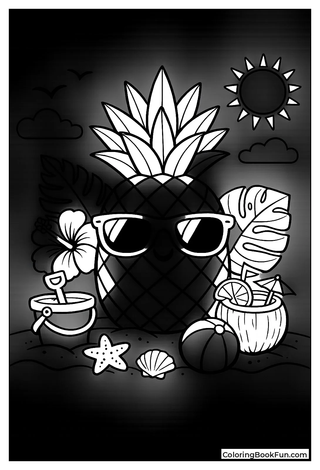 Sunny Pineapple with Sunglasses