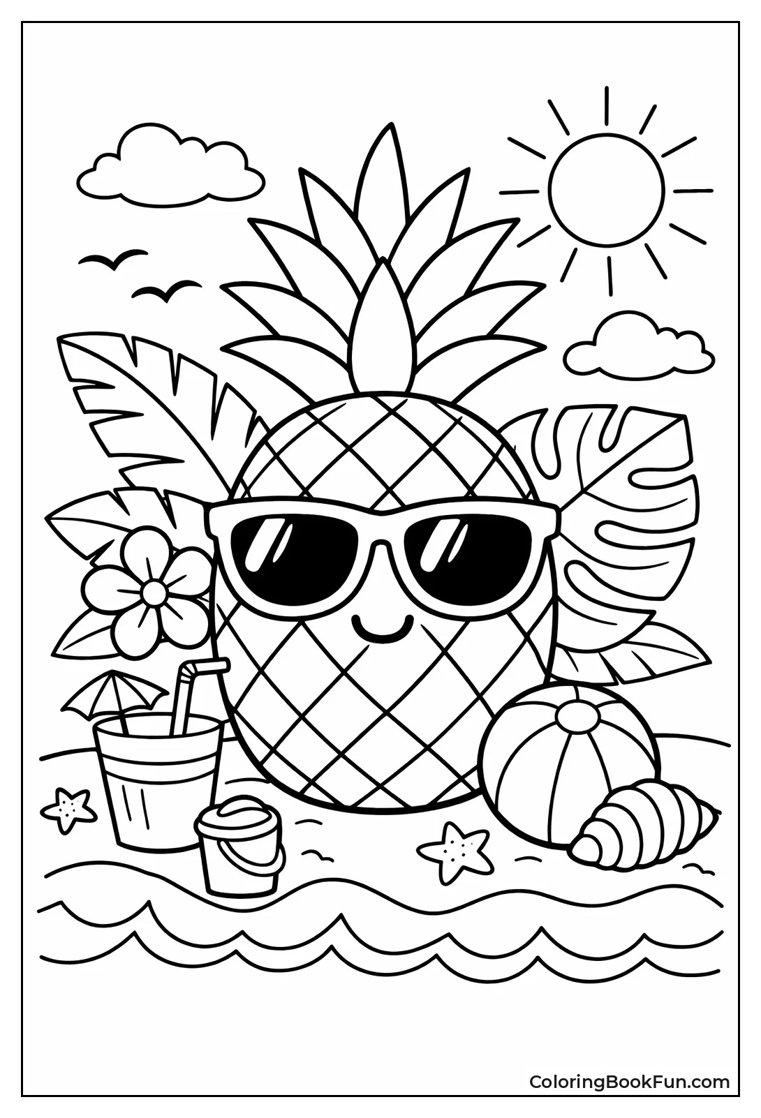 Sunny Pineapple with Sunglasses