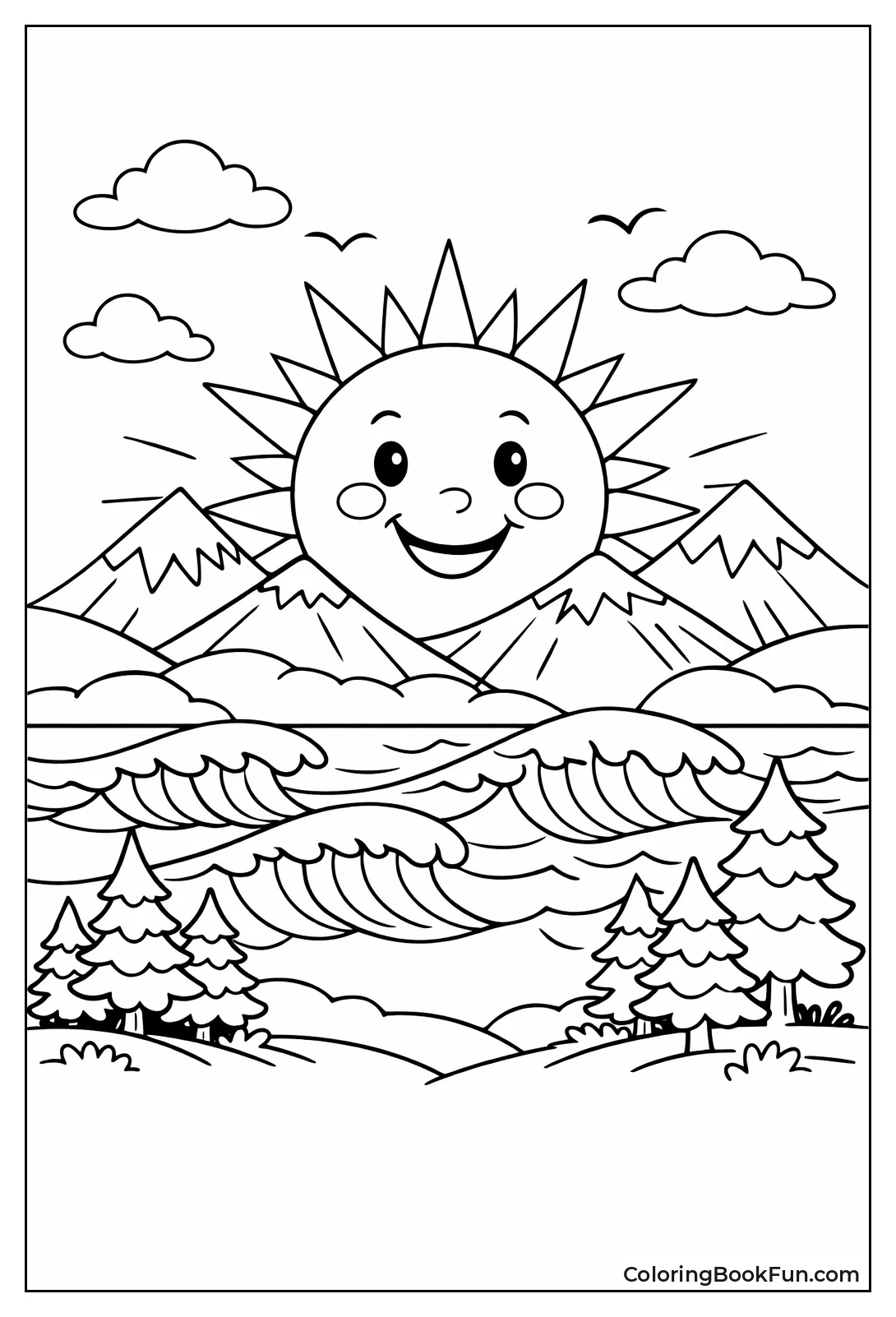 Sun Rising over Mountains