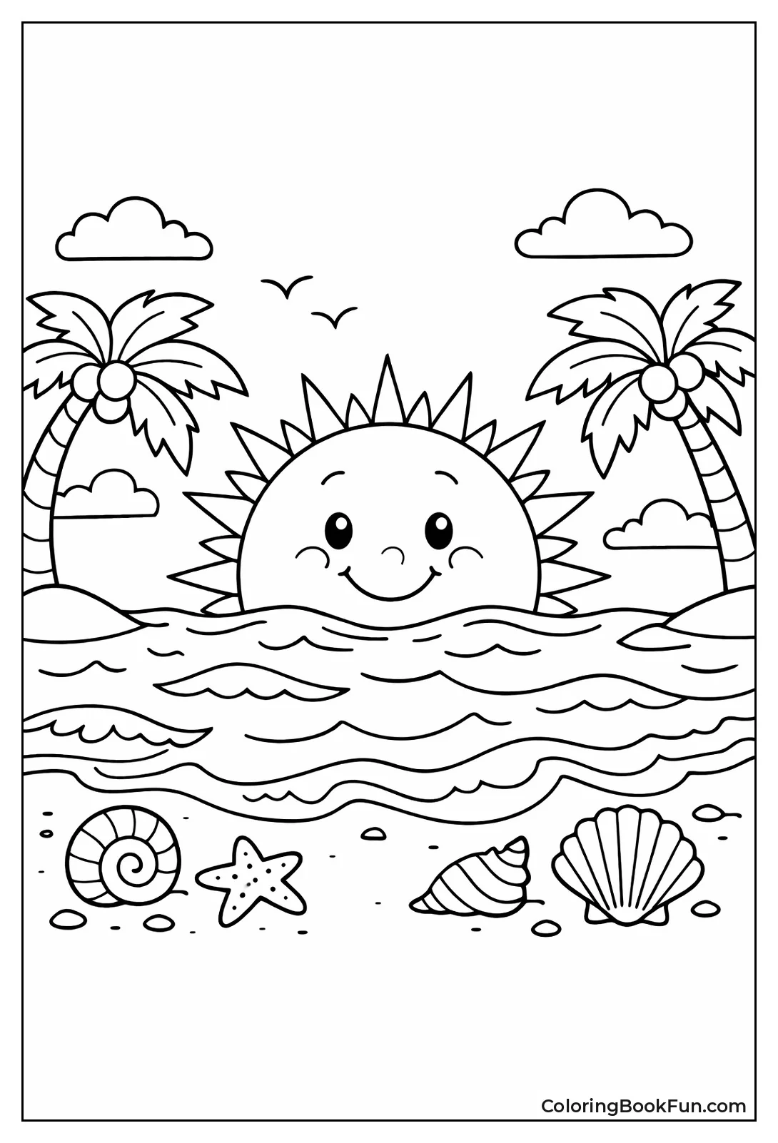 Sunset Sun Dipping in Ocean