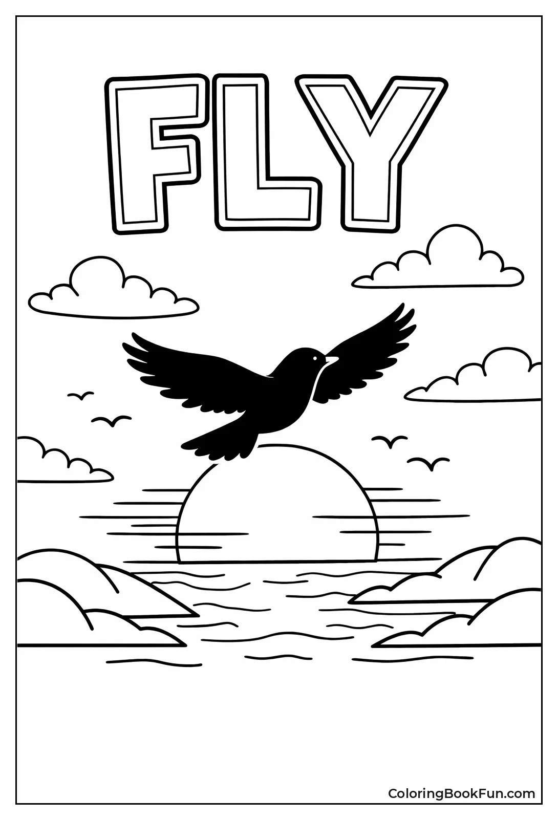 Bird against Sunset Sky