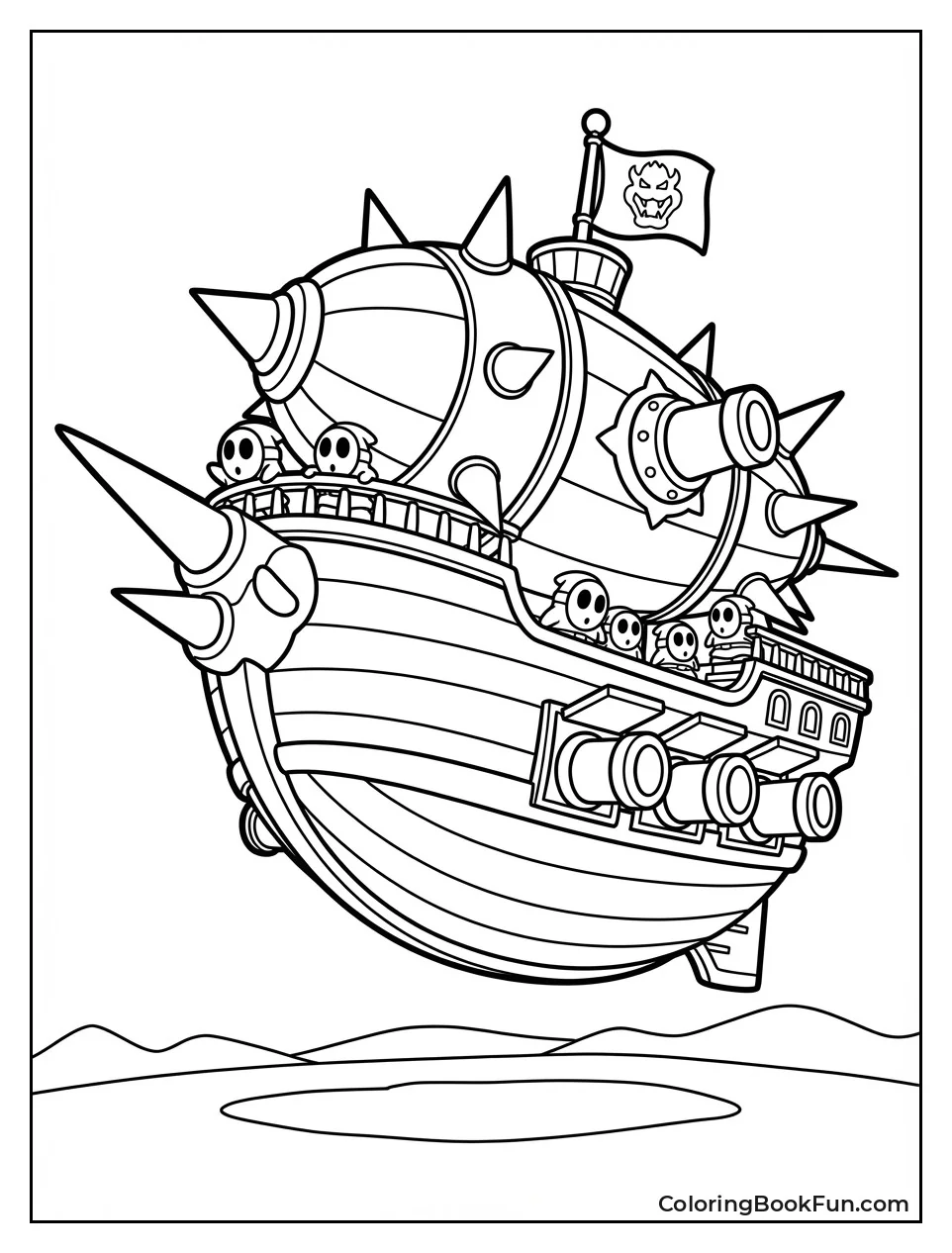 Bowser Airship Fires Cannons