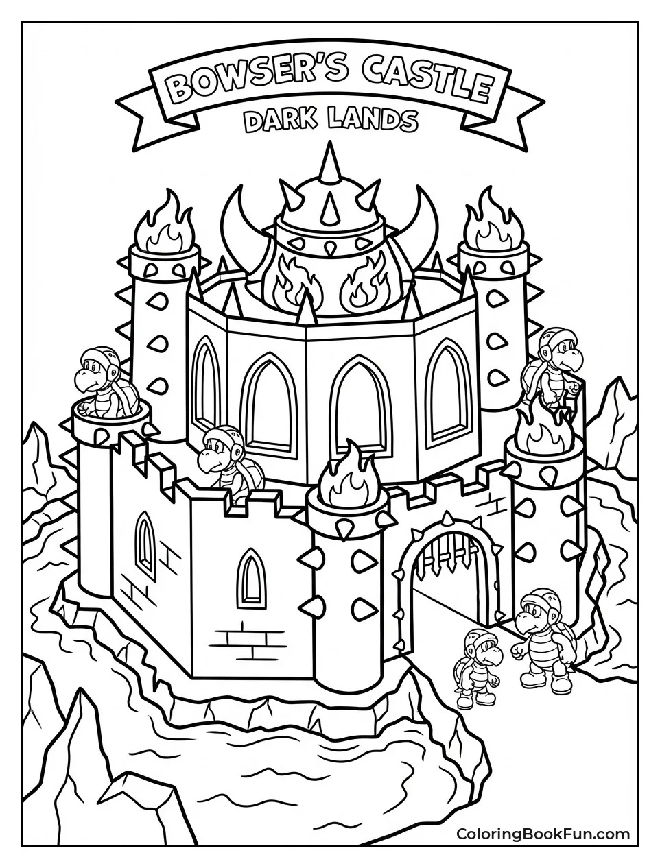 Spiky Bowser Castle with Lava