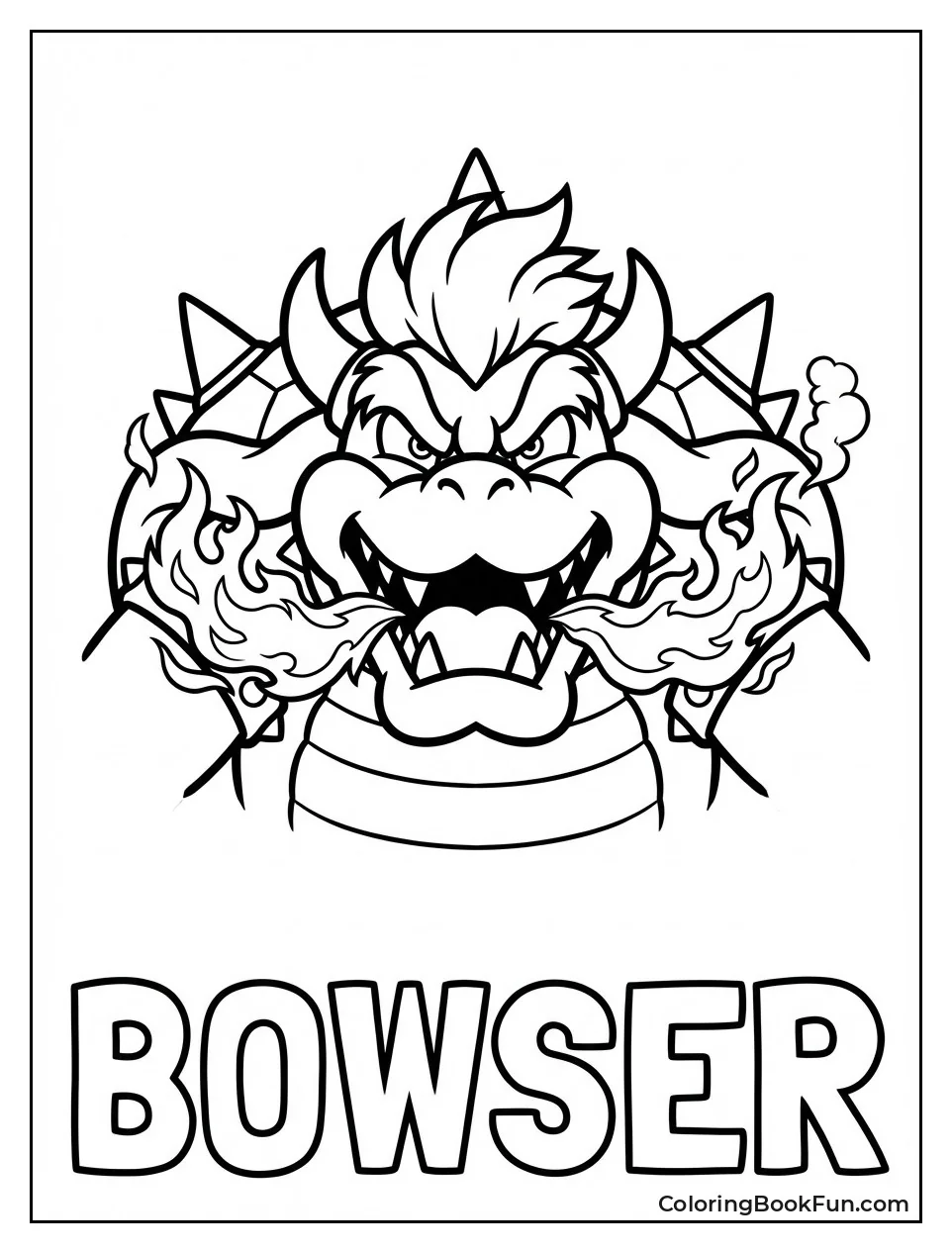 Roaring Bowser Breathes Fiery Breath
